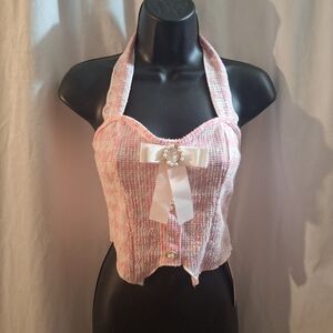 SHEIN Light Pink Knit Tank Top